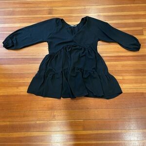 Missguided shift babydoll dress in black size 2